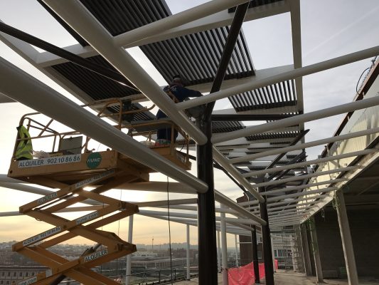 Estructura metálica con pintura intumescente