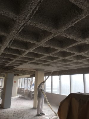 Estructura metálica con mortero de lana de roca